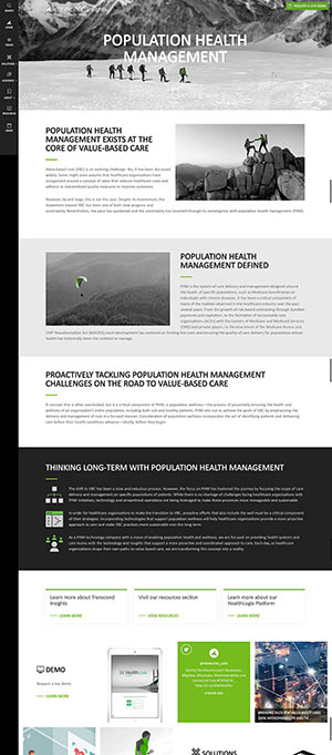 Informational Web Page about Population Health Management